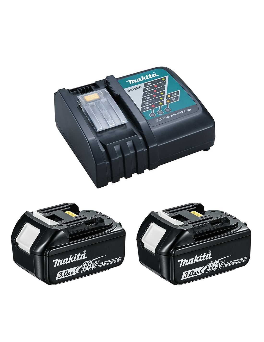 Power Set MAKITA (2 x 18V 3,0 Ah + DC18RC)