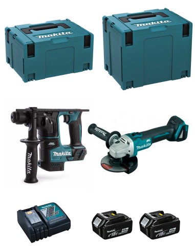 MAKITA Kit DLX2125MJ1B (DGA504 + DHR171 + 2 x 4,0 Ah + DC18RC +