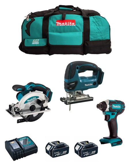 MAKITA Kit 18V MSB3P2B (DJV180 + DSS610 + DTD152 + 2 x 5,0 Ah +