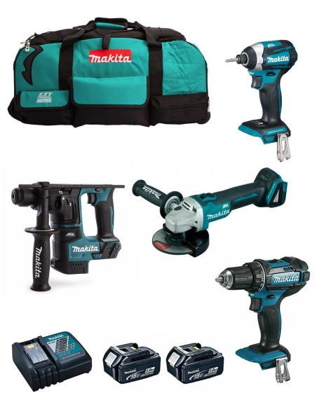 MAKITA Kit 18V MSB4P2A (DHR171 + DGA504 + DDF482 + DTD154 + 2 x