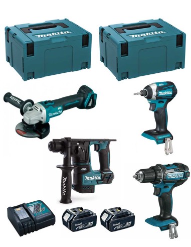 MAKITA Kit 18V MSL4P2 (DHR171 + DGA504 + DDF482 + DTD154 + 2 x