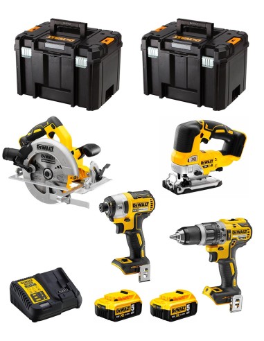 DeWALT Kit DWK403 (DCD796 + DCF887 + DCS334 + DCS570 + 2 x 5,0