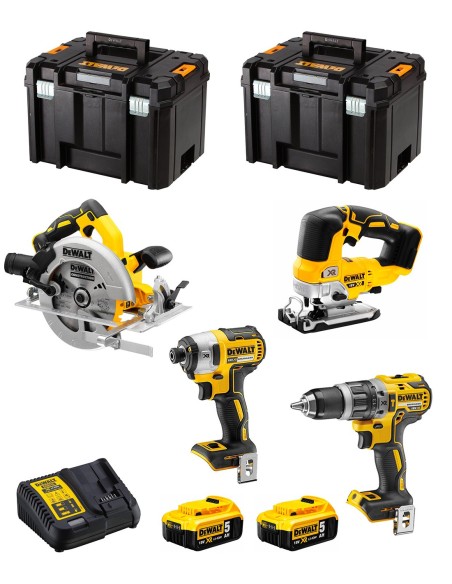 DeWALT Kit DWK403 (DCD796 + DCF887 + DCS334 + DCS570 + 2 x 5,0