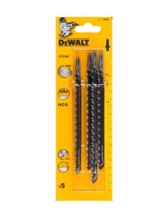 Set of 5 HCS wood cutting blades for jigsaw DeWALT DT2169-QZ 2