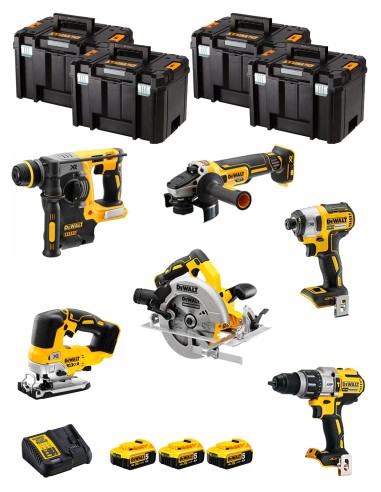 DeWALT Kit DWK601T (DCD996 + DCH273 + DCG405 + DCF887 + DCS334