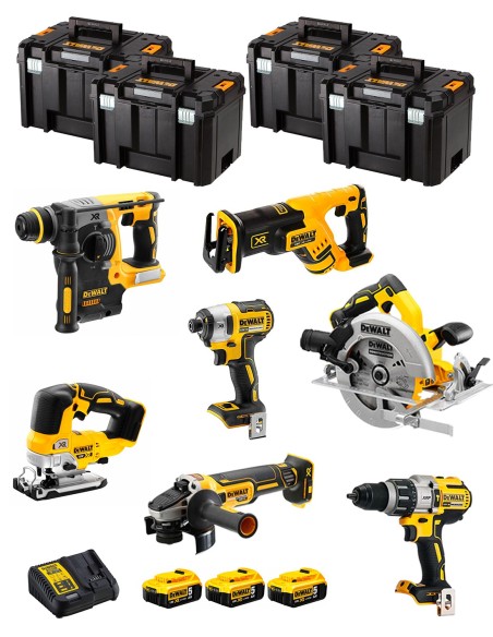 DeWALT Kit DWK703T (DCD996 + DCH273 + DCG405 + DCF887 + DCS334