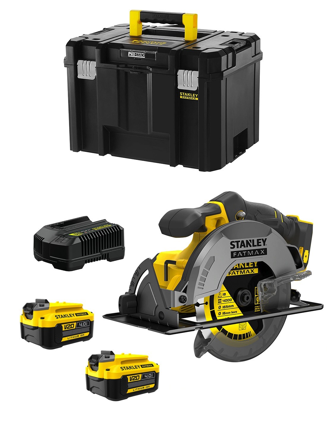 Sierra Circular STANLEY FatMax SFMCS500M2T (2 x 4,0 Ah + Cargador + TSTAK VI)