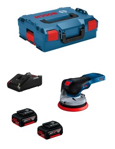 Lijadora Excéntrica BOSCH GEX 18V-125 (2 x 5,0 Ah + GAL18V-40 +