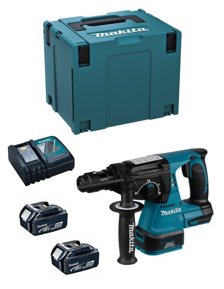 Tassellatore MAKITA DHR243RTJ (2 x 5,0 Ah + DC18RC + MAKPAC 4)