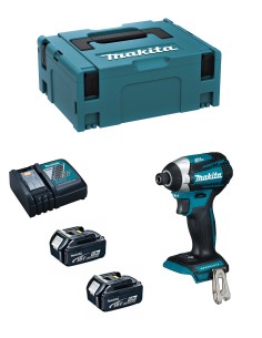Atornillador de Impacto MAKITA DTD154RTJ (2 x 5,0 Ah + DC18RC +