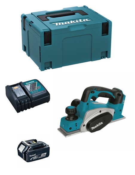 Rabot MAKITA DKP180RTJ1 (1 x 5,0 Ah + DC18RC + MAKPAC 3)