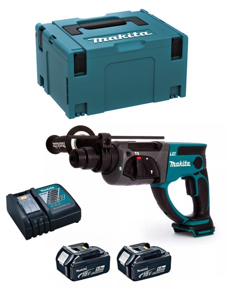 Martillo Perforador MAKITA DHR202RTJ (2 x 5,0 Ah + DC18RC +