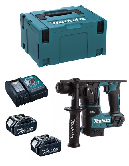 Perforateur MAKITA DHR171RTJ (2 x 5,0 Ah + DC18RC + MAKPAC 3)