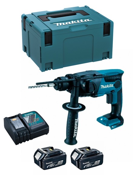 Perforateur MAKITA DHR165RTJ (2 x 5,0 Ah + DC18RC + MAKPAC 3)