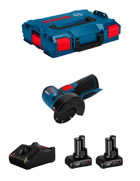 Angle Grinder BOSCH GWS 12V-76 (2 x 6,0 Ah + GAL12V-40 + L-Boxx