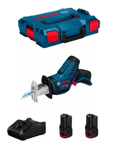 Scie Sabre BOSCH GSA 12V-14 (2 x 3,0 Ah + GAL12V-40 + L-Boxx