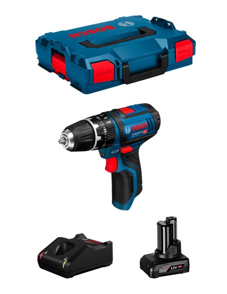 Hammer Drill BOSCH GSB 12V-15 (1 x 6,0 Ah + GAL12V-40 + L-Boxx