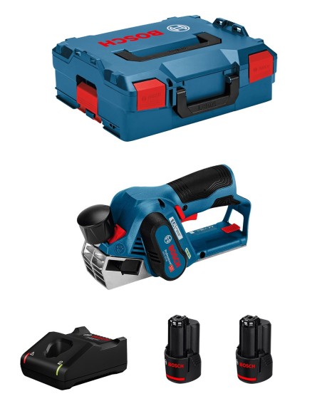 Hobel BOSCH GHO 12V-20 (2 x 3,0 Ah + GAL12V-40 + L-Boxx 136)
