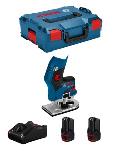 Palm Router BOSCH GKF 12V-8 (2 x 3,0 Ah + GAL12V-40 + L-Boxx