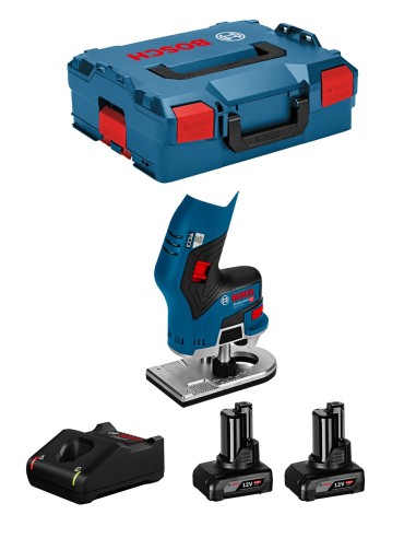 Kantenfräse BOSCH GKF 12V-8 (2 x 6,0 Ah + GAL12V-40 + L-Boxx