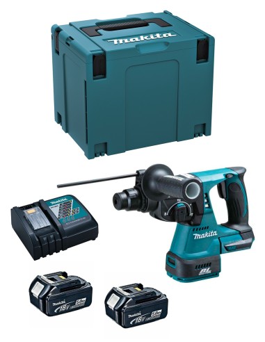 Perfo-Burineur MAKITA DHR242RTJ (2 x 5,0 Ah + DC18RC + MAKPAC 4)