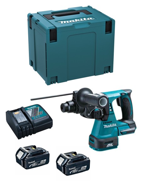 Perfo-Burineur MAKITA DHR242RTJ (2 x 5,0 Ah + DC18RC + MAKPAC 4)