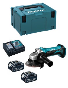 Mini-Grinder MAKITA DGA452RTJ (2 x 5,0 Ah + DC18RC + MAKPAC 3)