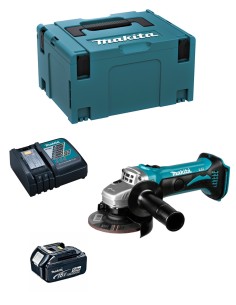 Mini-Grinder MAKITA DGA452RTJ1 (1 x 5,0 Ah + DC18RC + MAKPAC 3)