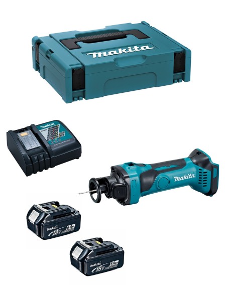 Affleureuse de plaque de plâtre MAKITA DCO180RTJ (2 x 5,0 Ah +