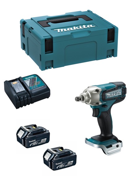 Llave de Impacto MAKITA DTW190RTJ (2 x 5,0 Ah + DC18RC + MAKPAC