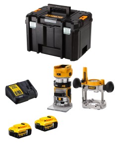 Fresatrice DeWALT DCW604P2T (2 x 5,0 Ah + DCB115 + TSTAK VI)