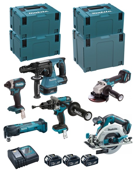 MAKITA Kit DLX6085TJ (DHR243 + DHP481 + DTD153 + DHS680 +