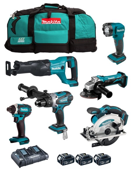 MAKITA Kit DLX6104TX2 (DHP458 + DTD152 + DSS610 + DJR186 +