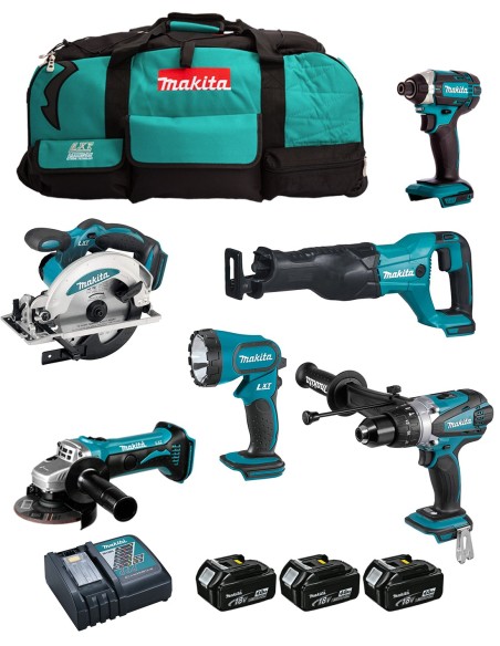 MAKITA Kit DLX6104MX1 (DHP458 + DTD152 + DGA452 + DSS610 +