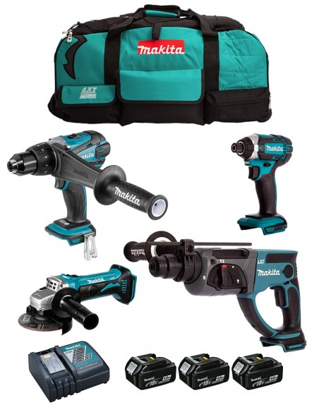 MAKITA Kit DLX4054MX1 (DDF458 + DTD152 + DHR202 + DGA452 + 3 x
