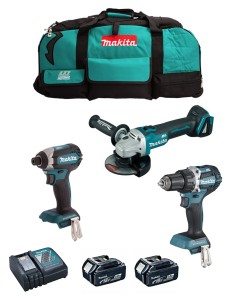 MAKITA Kit DLX3125TX1 (DDF484 + DTD153 + DGA506 + 2 x 5,0 Ah +