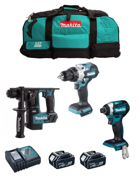 MAKITA Kit MK308 (DHP486 + DTD154 + DHR171 + 2 x 5,0 Ah +