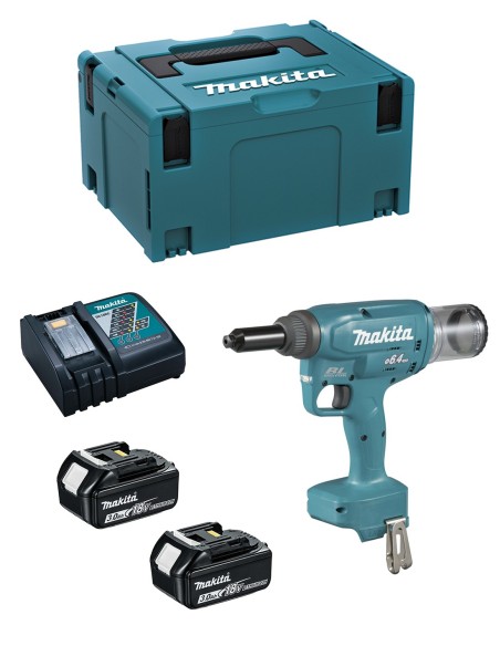 Remachadora MAKITA DRV250RFJ (2 x 3,0 Ah + DC18RC + MAKPAC 3)