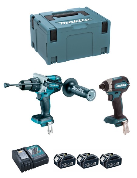 MAKITA Kit DLX2174TJ1 (DHP481 + DTD153 + 3 x 5,0 Ah + DC18RC +