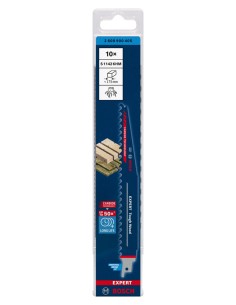 Set de 10 hojas de sierra sable BOSCH EXPERT Tough Wood 225 mm 2