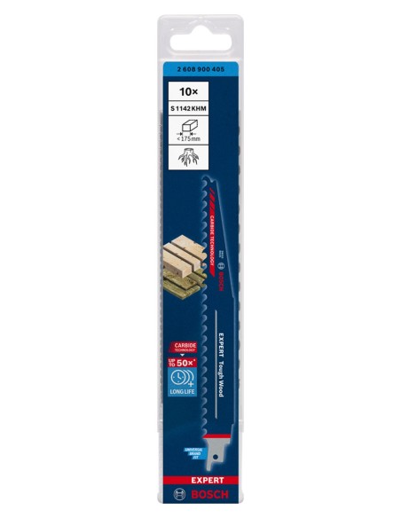 Set of 10 reciprocating saw blades BOSCH EXPERT Tough Wood 225