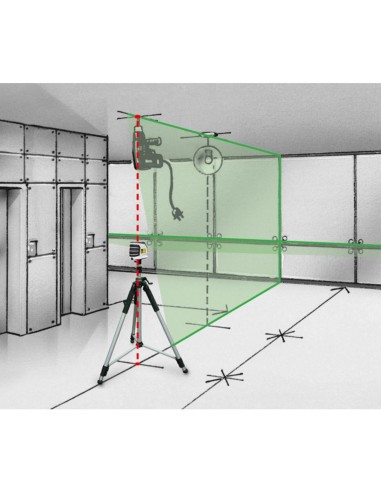 Green cross-line laser LASERLINER 031.390A - MasterCross-Laser