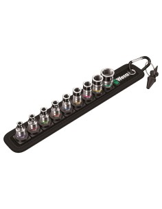 Set de 9 llaves de vaso Zyklop 1/4" con función de retención