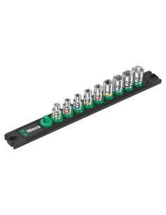 Set di 9 bussole Zyklop 1/4" WERA Nuss-Magnetleiste A 4