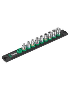 Set di 9 bussole Zyklop 1/4" WERA Nuss-Magnetleiste A Imperial 1
