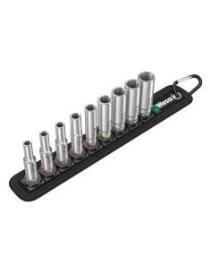Set di 9 bussole lunghe Zyklop 1/4" WERA Belt A Deep 1