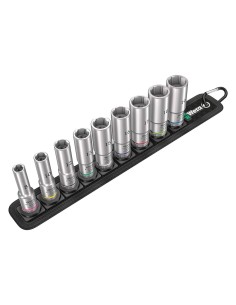 Set di 9 bussole lunghe Zyklop 3/8" WERA Belt B Deep 1