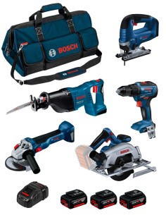 BOSCH Kit 0615990N39 (GSR 18V-55 + GWS 18V-10 + GKS 18V-57-2 +