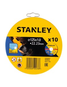 Set de 10 disques de coupe INOX STANLEY STA38257-XJ (Ø 125 mm)