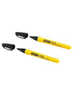 Set of 2 fine tip black markers STANLEY 0-47-316